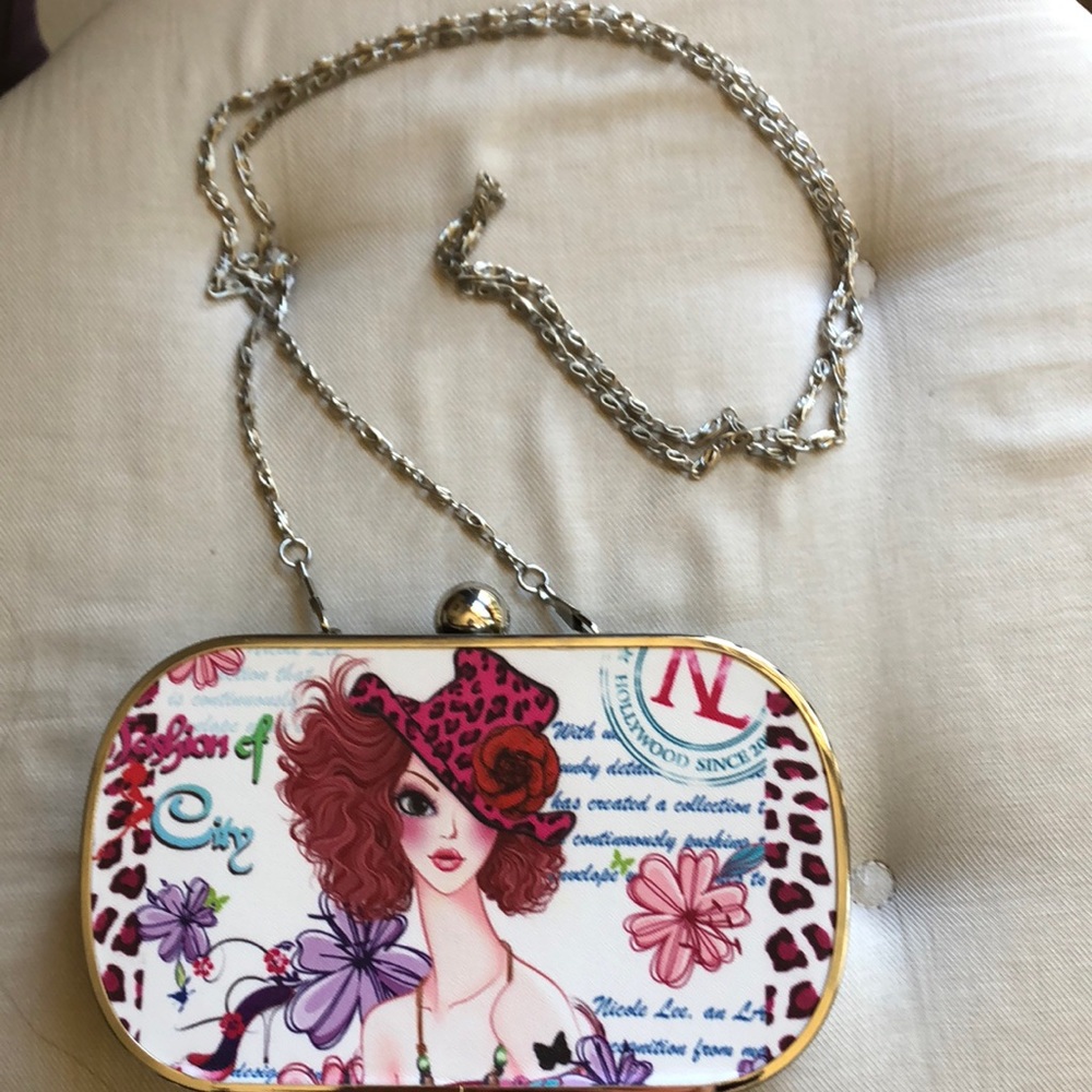 Nicole Lee Floral Girl Hard Case Mini Clutch